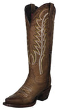 Womens Twins Brown Western Boots Leather - Snip Toe