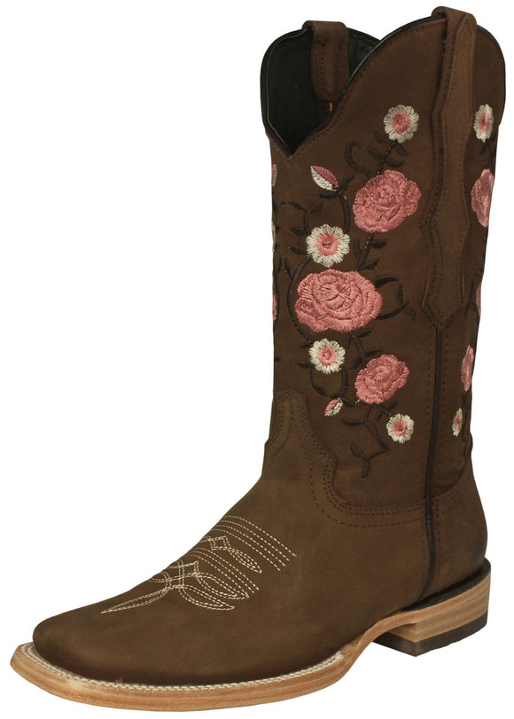 Womens Rosaura Light Brown Western Boots Leather - Square Toe