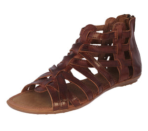Womens Authentic Huaraches Real Leather Sandals Zipper Cognac - #201