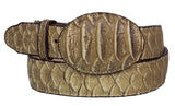 Sand #180A Western Belt Snake Print Leather - Removable Buckle