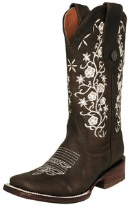 Womens Bailey Brown Western Boots Leather - Square Toe