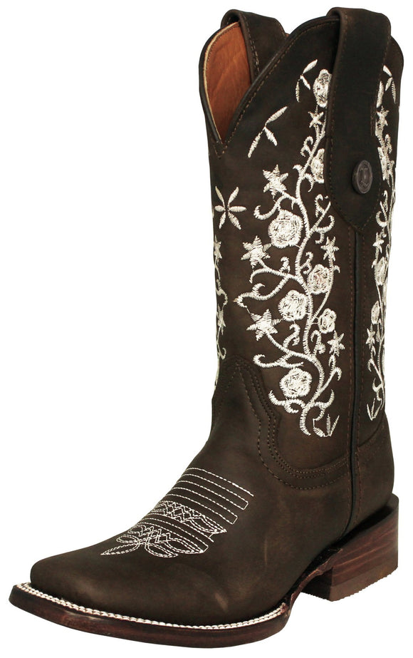 Womens Bailey Brown Western Boots Leather - Square Toe