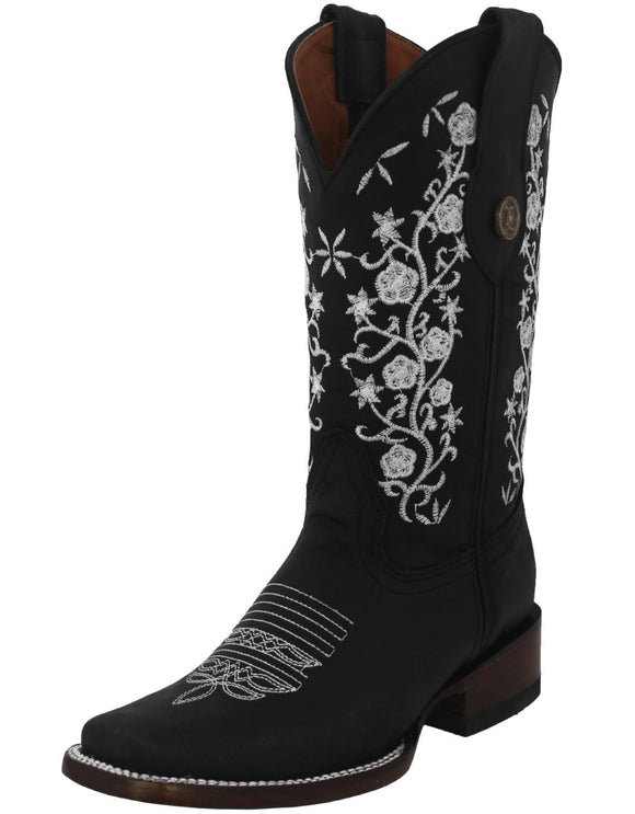 Womens Bailey Black Western Boots Leather - Square Toe