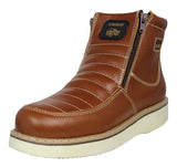 Mens 300RA Cognac Work Boots Leather Zipper - Soft Toe