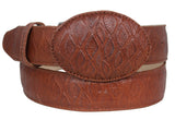 Chedron Western Cowboy Belt Anteater Print Leather - Rodeo Buckle