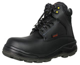 Mens #ST70 Black Work Boots Leather Lace Up - Steel Toe
