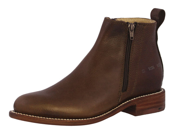 Mens #155 Brown Chelsea Cowboy Boots Leather - Round Toe
