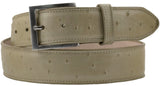 Mens Black Ostrich Quill Print Leather Belt - Removable Buckle