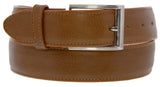 Honey Brown Western Cowboy Belt Solid Grain Leather - Silver Buckle