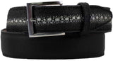 Mens Black Stingray Print Leather Belt - Removable Buckle