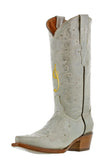 Womens "I Do' Off White Wedding Boots Leather - Snip Toe