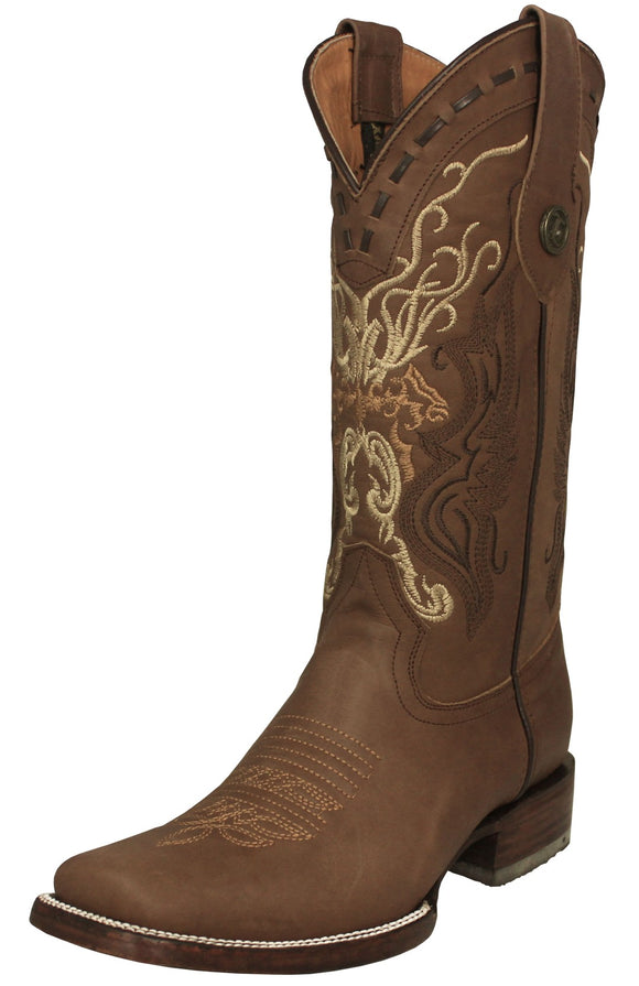Womens Dallas Light Brown Western Boots Leather - Square Toe