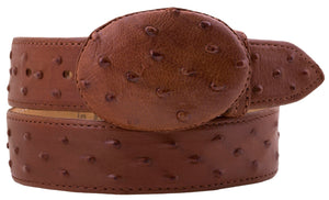 Kids Chedron Cowboy Belt Ostrich Print Leather - Removable Buckle