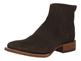 Mens #201 Dark Brown Chelsea Cowboy Boots Leather - Square Toe