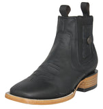 Mens #170 Black Chelsea Cowboy Boots Leather - Square Toe