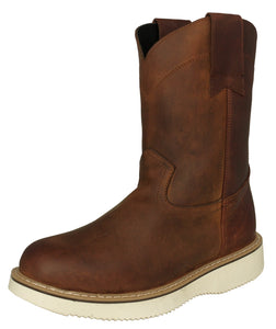 Mens 710RA Cognac Work Boots Leather Pull On - Soft Toe