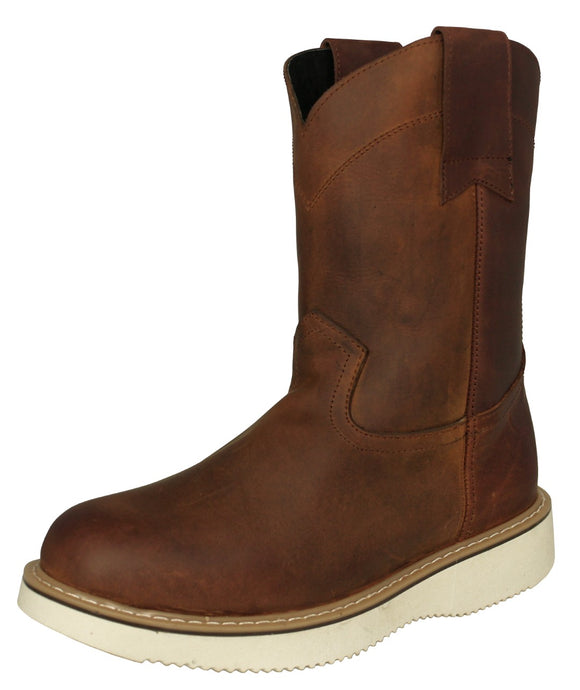 Mens 710RA Cognac Work Boots Leather Pull On - Soft Toe