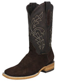 Mens #GAM2 Brown Western Boots Suede Leather - Square Toe