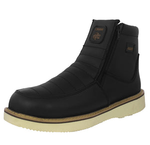 Mens 300RA Black Work Boots Leather Zipper - Soft Toe