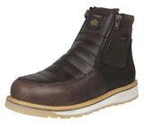 Mens 300W Brown Work Boots Leather Zipper - Soft Toe