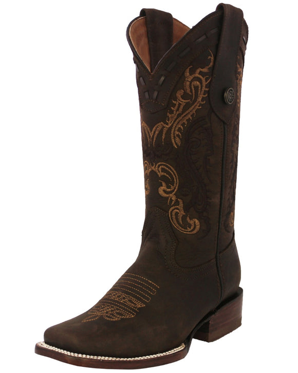 Womens Dallas Brown Western Boots Leather - Square Toe