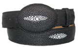 Black #200 Western Belt Stingray Print Leather - Removable Buckle