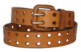 Cognac #416 Leather Belt Double Prong - Removable Buckle