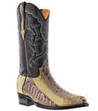 Men's Natural Genuine Ostrich Foot Exotic Skin Cowboy Boots - J Toe