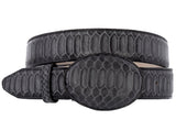 Gray Western Cowboy Belt Snake Print Leather - Rodeo Buckle