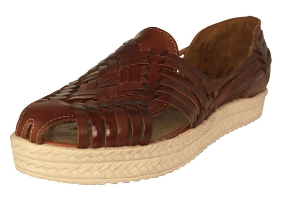 Womens #106P Chedron Authentic Mexican Huaraches Platform - Closed Toe