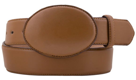 Orange Western Cowboy Leather Belt Classic Dress - Rodeo Buckle