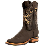 Womens Jesse Brown Western Cowboy Boots Leather - Square Toe