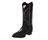 Mens Black Stingray Diamond Print Leather Cowboy Boots - J Toe