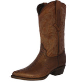 Mens Brown Ostrich Leg Foot Print Leather Cowboy Boots J Toe
