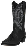 Mens Black Cowboy Boots Snake Print Leather - J Toe