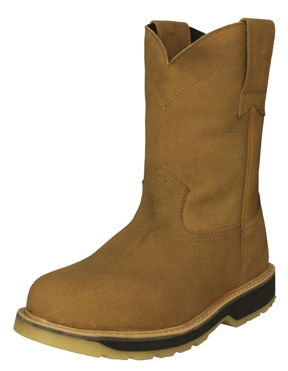 Mens 710SA Light Brown Work Boots Leather Pull On - Soft Toe