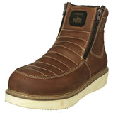 Mens 300RA Light Brown Work Boots Leather Zipper - Soft Toe