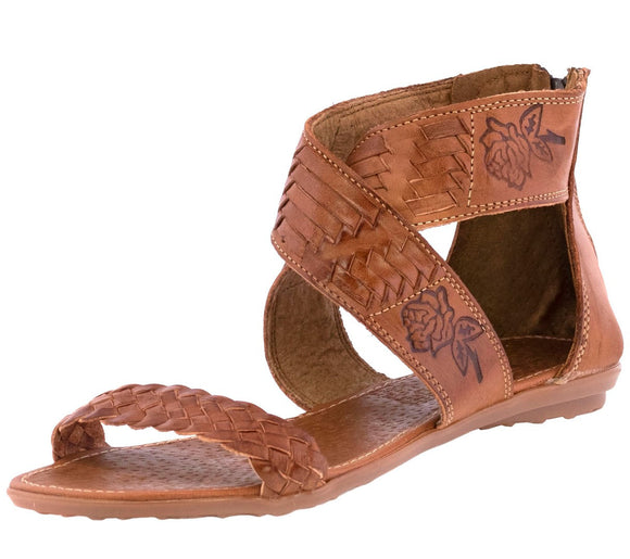 Womens Light Brown Authentic Mexican Huarache Sandals Open Toe - #F203