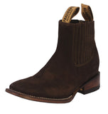 Womens #510 Dark Brown Chelsea Cowboy Boots Leather - Square Toe