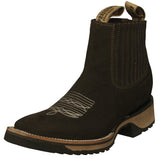 Mens #5050 Brown Chelsea Boots Nubuck Leather - Square Toe