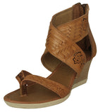 Womens #203P Light Brown Authentic Mexican Huaraches Wedges - Open Toe