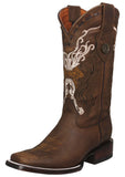 Womens Dallas Brown Western Boots Leather - Square Toe
