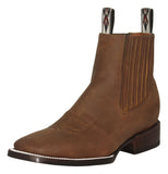 Mens #510 Cognac Chelsea Ankle Boots Leather - Square Toe