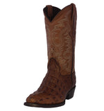 Mens #110 Brown Alligator Back Print Leather Cowboy Boots - Round Toe