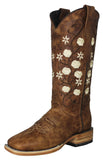 Womens Bailey Honey Brown Western Boots Leather - Square Toe