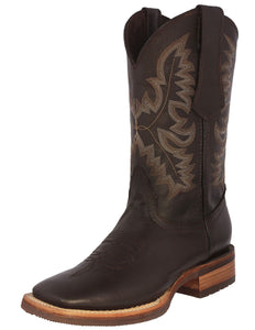 Mens Brown Western Wear Leather Cowboy Boots Rodeo - Square Toe