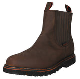 Mens 100TR Brown Work Boots Leather Pull On - Soft Toe