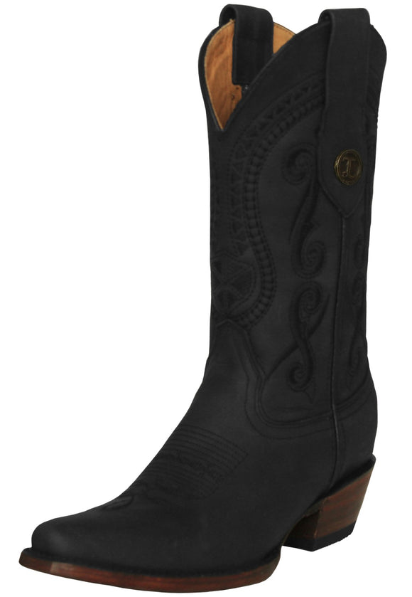Womens Jane Black Western Boots Leather - Snip Toe