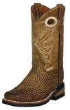 Kids #184 Light Brown Western Boots Leather - Square Toe