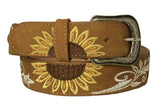 Honey Brown #800 Western Belt Sunflower Leather - Removable Buckle